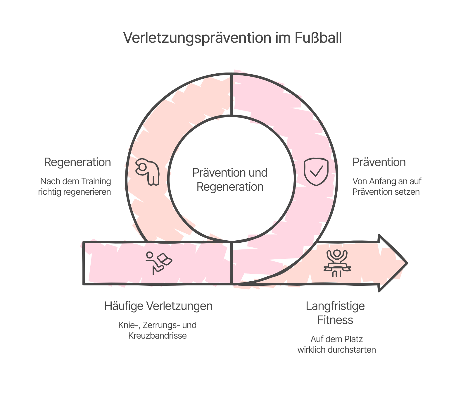 Grafik zur Veranschaulichung von Regeneration und Prävention beim Fußball.
